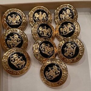 St. John Black and Gold Crest Buttons